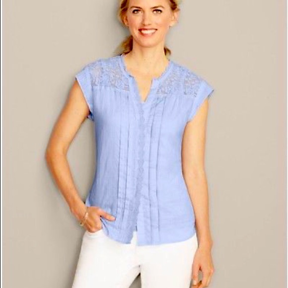Eddie Bauer Tops - Vintage Lace Underpinning shirt Eddie Bauer 2x